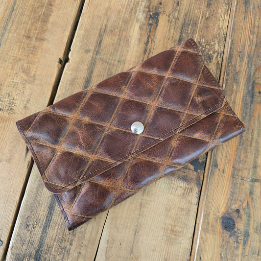 Trifold Wallet - Quilted Caramel