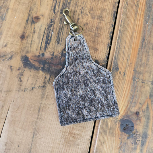 Ear Tag Charm (Embossed Charcoal)