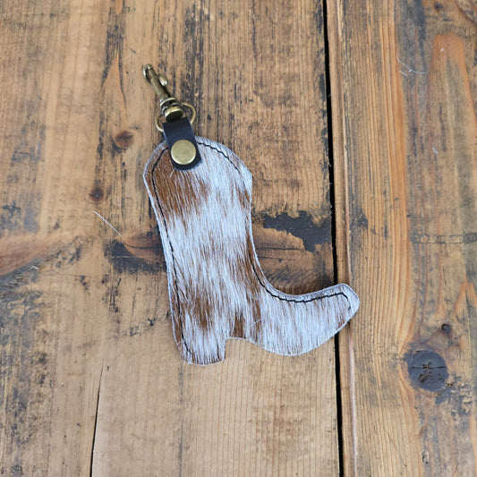 Cowhide Boot Charm (Quilted Caramel)