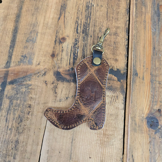 Cowhide Boot Charm (Quilted Caramel)