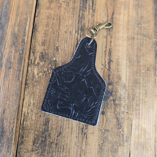 Ear Tag Charm (Black Emboss)