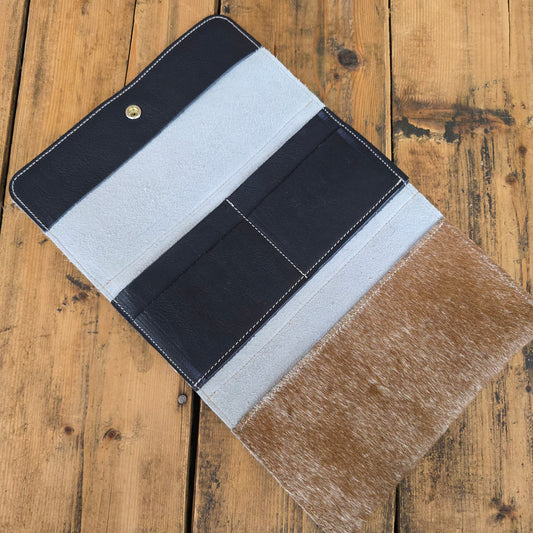 Cowhide Trifold Wallet (Navy)