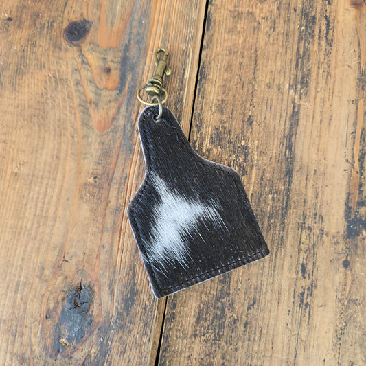Ear Tag Charm (Black + Tan)