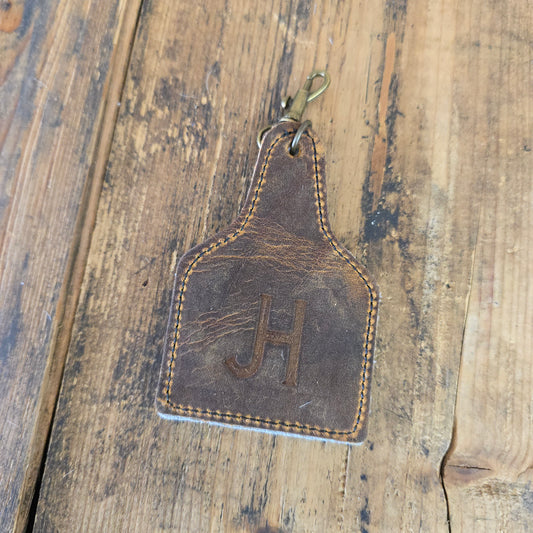 Ear Tag Charm (Rustic Brown)