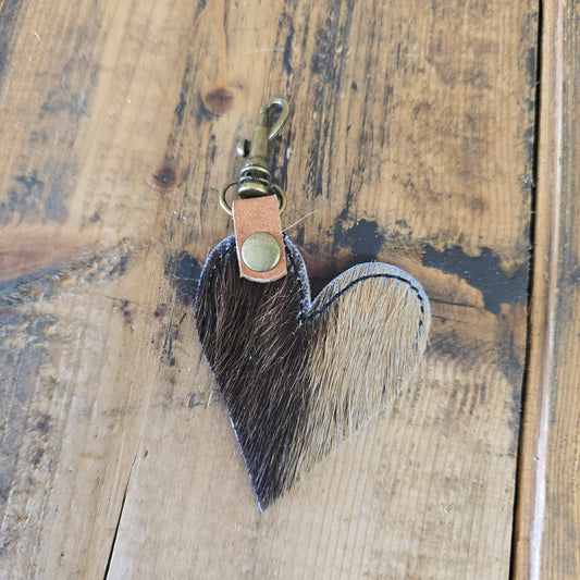 Heart Handbag Charm (Embossed Brown)