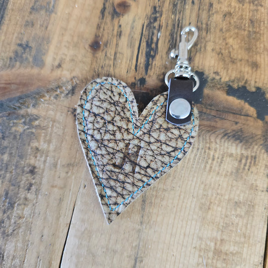 Heart Handbag Charm (Bison Tan)