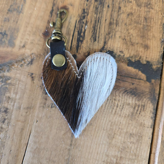 Heart Handbag Charm (Black + Tan)