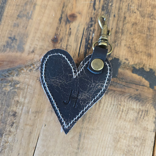Heart Handbag Charm (Black + Tan)