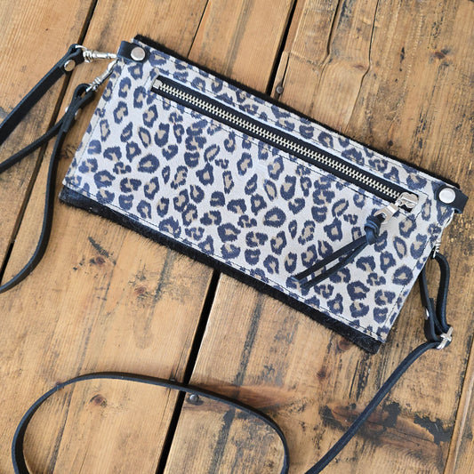 Carly Clutch (Leopard Suede)