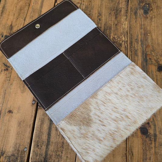 Cowhide Trifold Wallet (Brown)