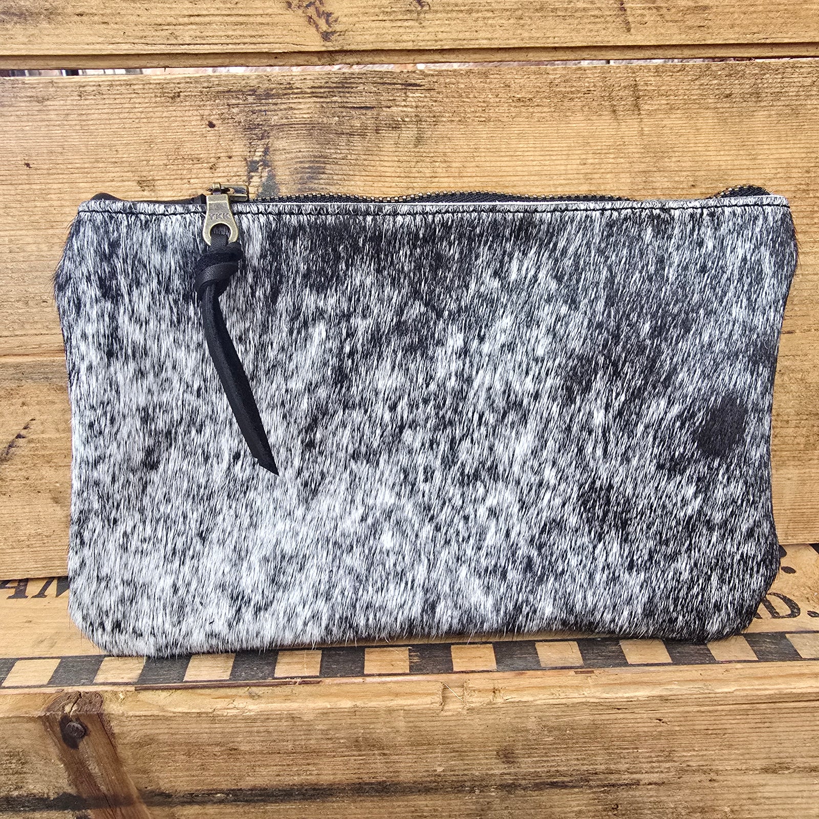 Small Cowhide Catchall (Teal Emboss)