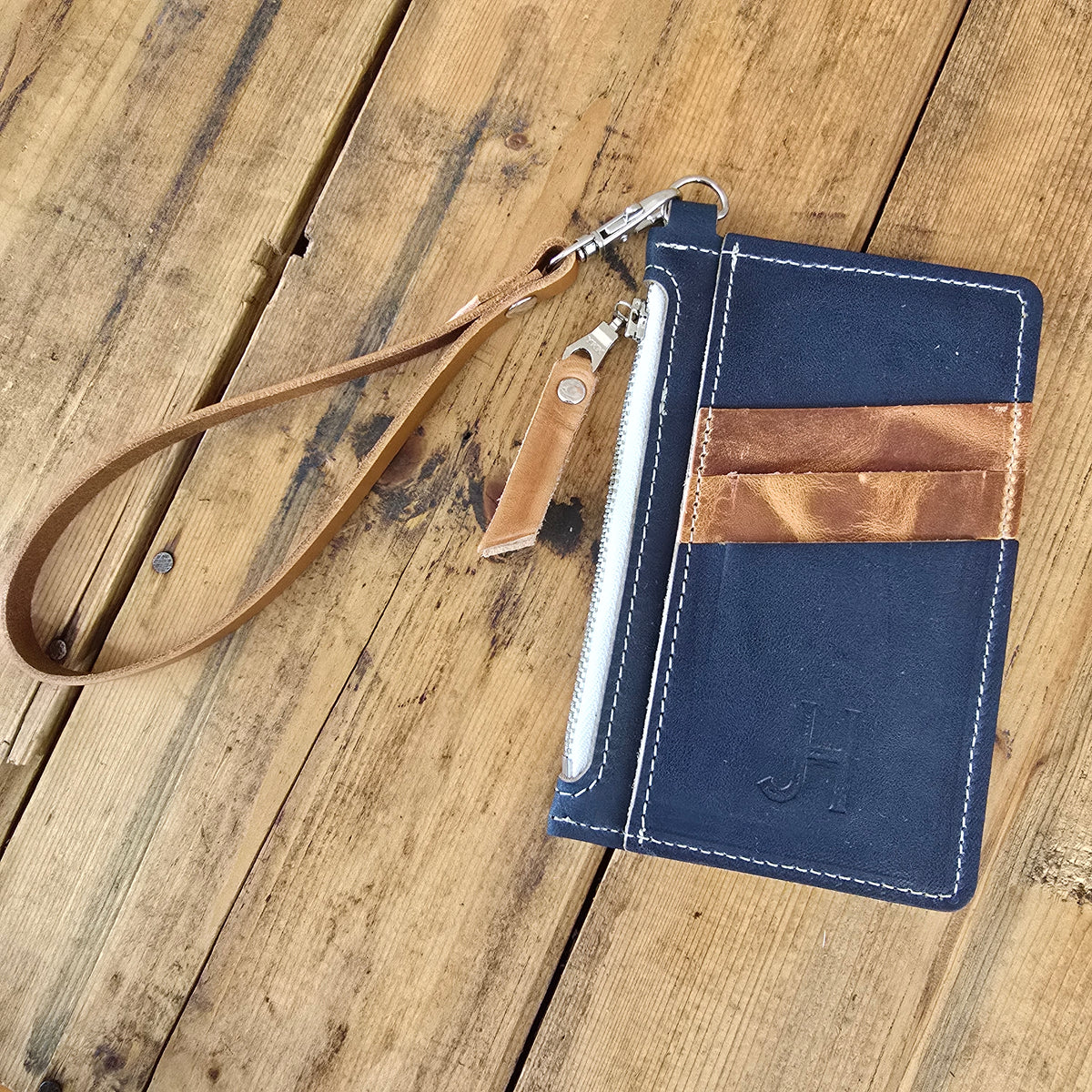 Modesto Clutch - Denim/Amaretto