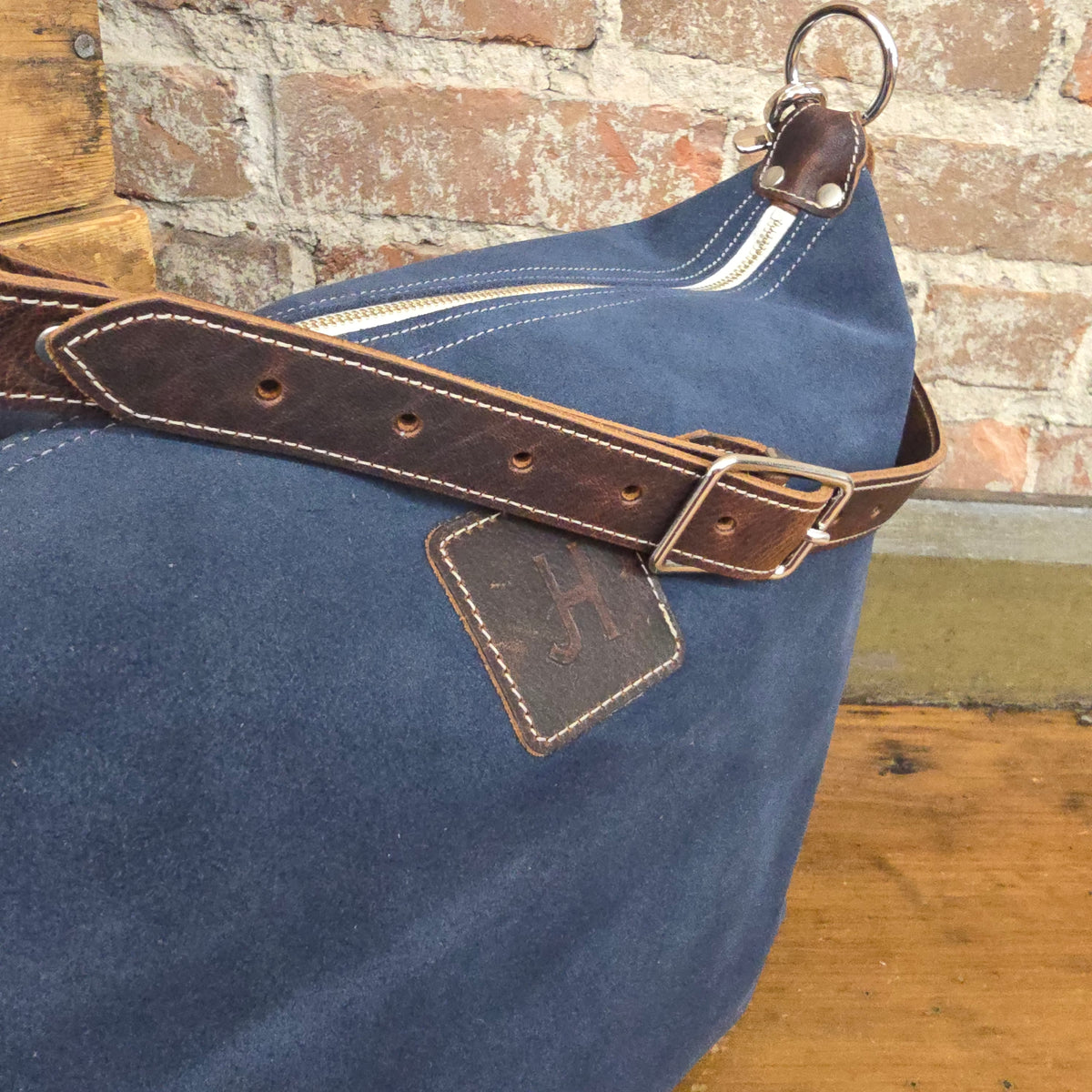The Bozeman - Blue Suede + Chestnut