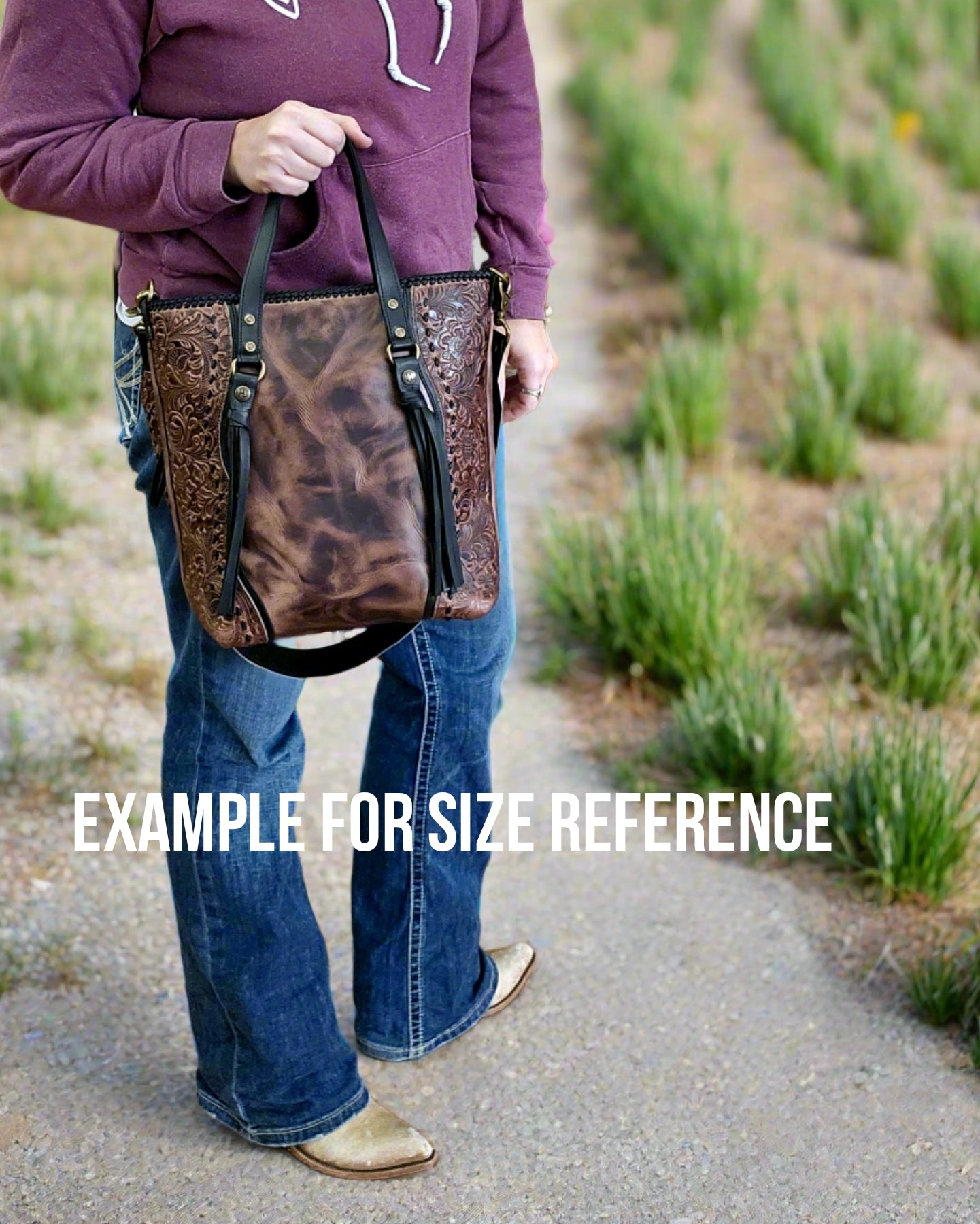 Western concealed carry leather handbag by Jill's Homestead