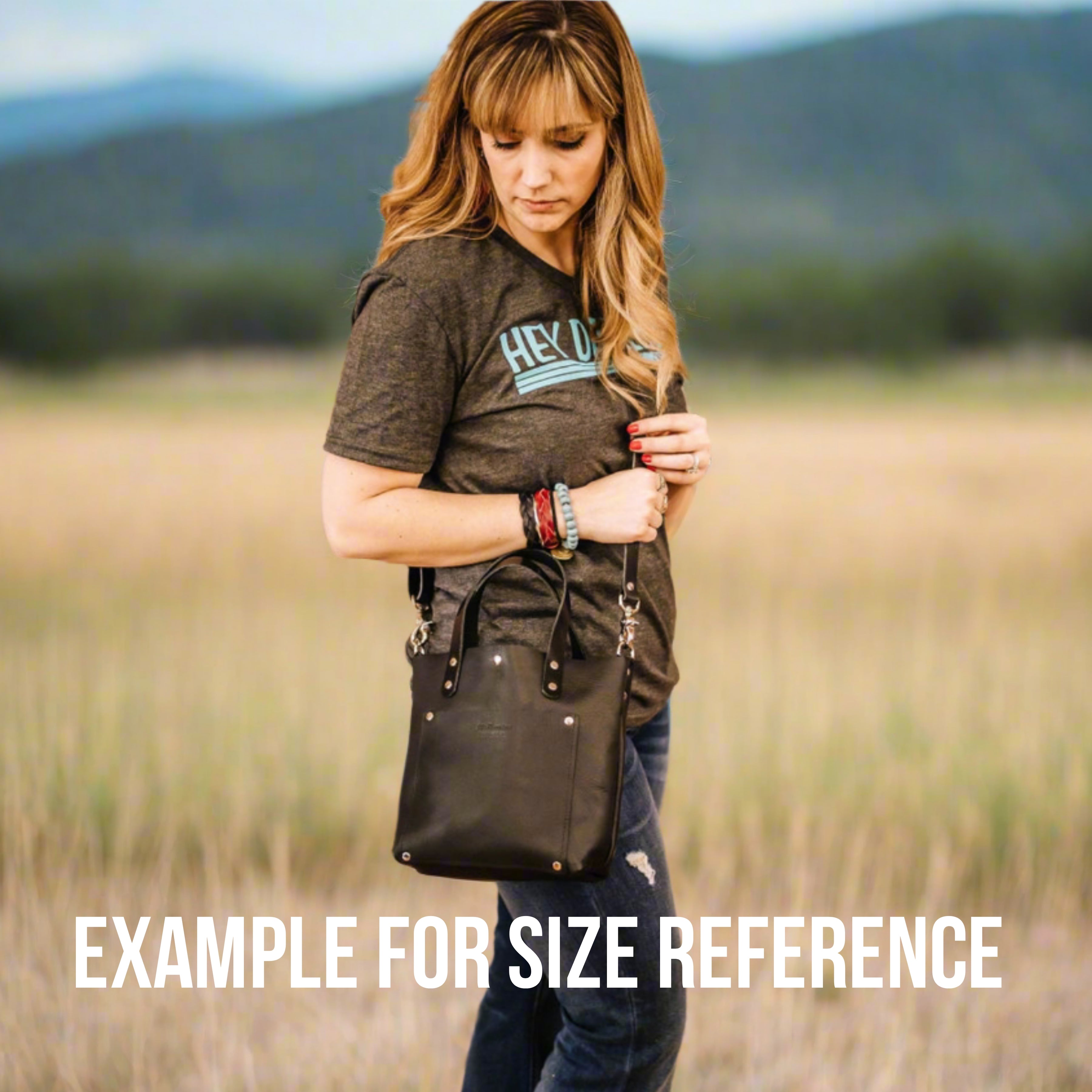 Small Full Grain Leather tote by Jill's Homestead in Brown