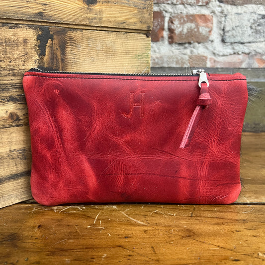 Small Cowhide Catchall (Charger Red)