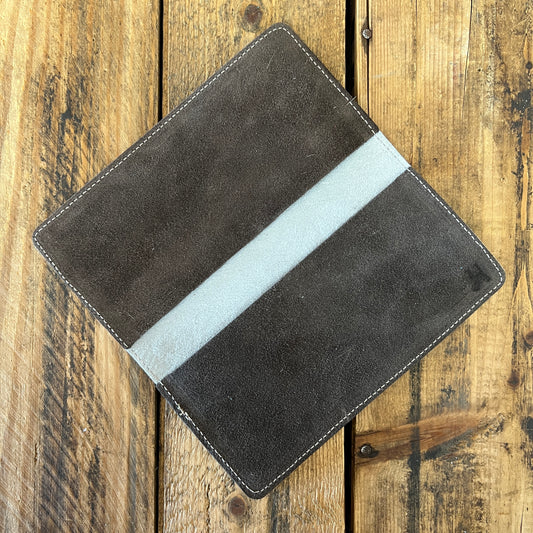 Cowhide Checkbook Cover (Chocolate Suede)