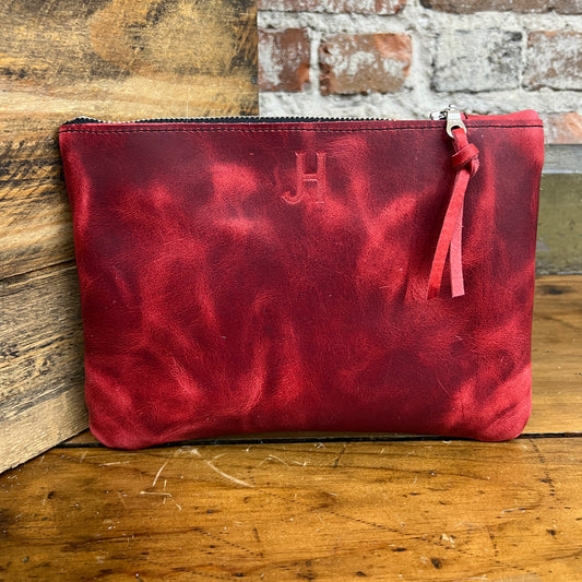 Medium Cowhide Catchall (Charger Red)