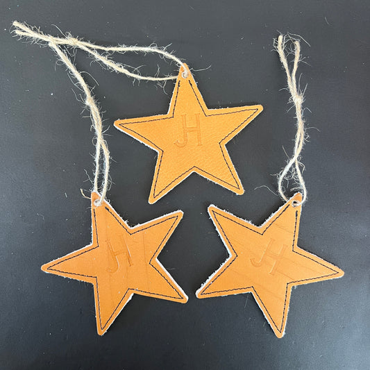 Cowhide Christmas Ornaments - 3 Pc Set (Hot Honey)