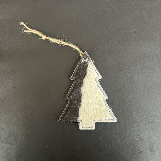 Cowhide Tree Hanging Tag/Ornament - Denim