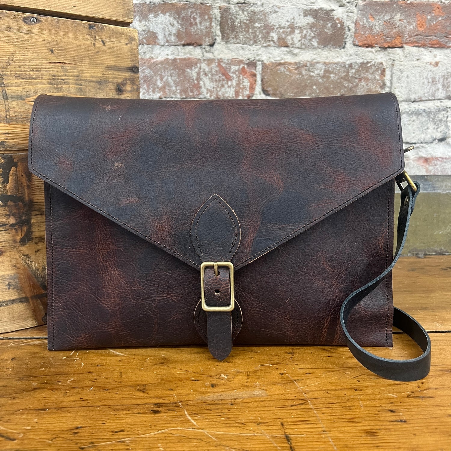 The Traveler Full Grain Leather Crossbody bag by Jill's Homestead - Brown