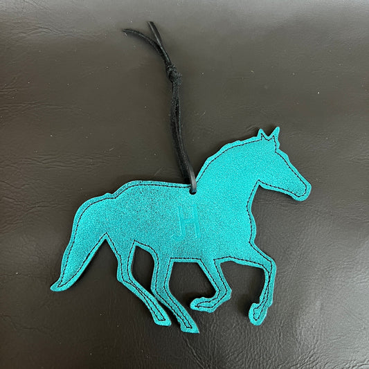 Horse Hanging Tag/Ornament - Metallic Turquoise