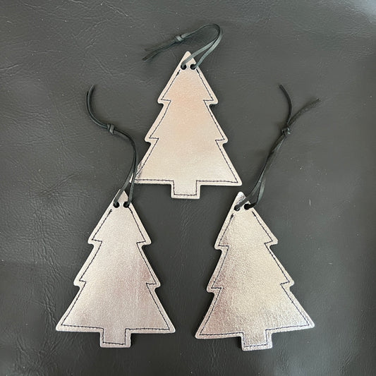 Christmas Ornaments - 3 Pc Set (Metallic Silver)