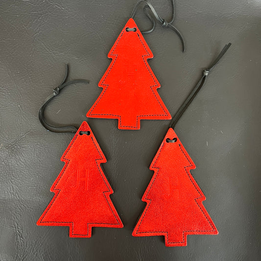 Christmas Ornaments - 3 Pc Set (Metallic Red)