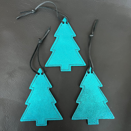 Christmas Ornaments - 3 Pc Set (Metallic Turquoise)