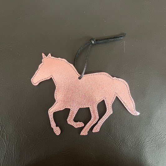 Horse Hanging Tag/Ornament - Metallic Pink