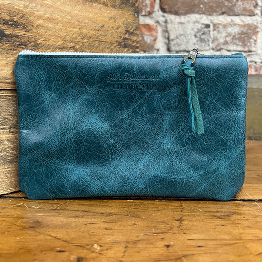 Small Cowhide Catchall (Dark Turquoise)