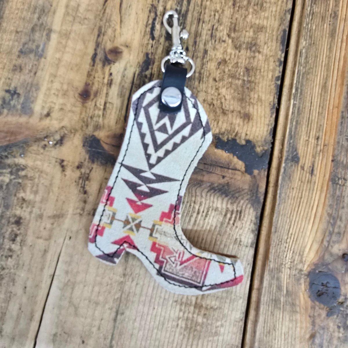Boot Charm -Brown/Tan Aztec Suede - Jill's Homestead
