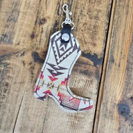 Boot Charm -Brown/Tan Aztec Suede - Jill's Homestead