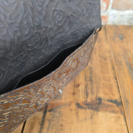Carly Clutch - Gunmetal + Copper Roses - Jill's Homestead