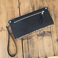 Carly Clutch - Gunmetal + Copper Roses - Jill's Homestead