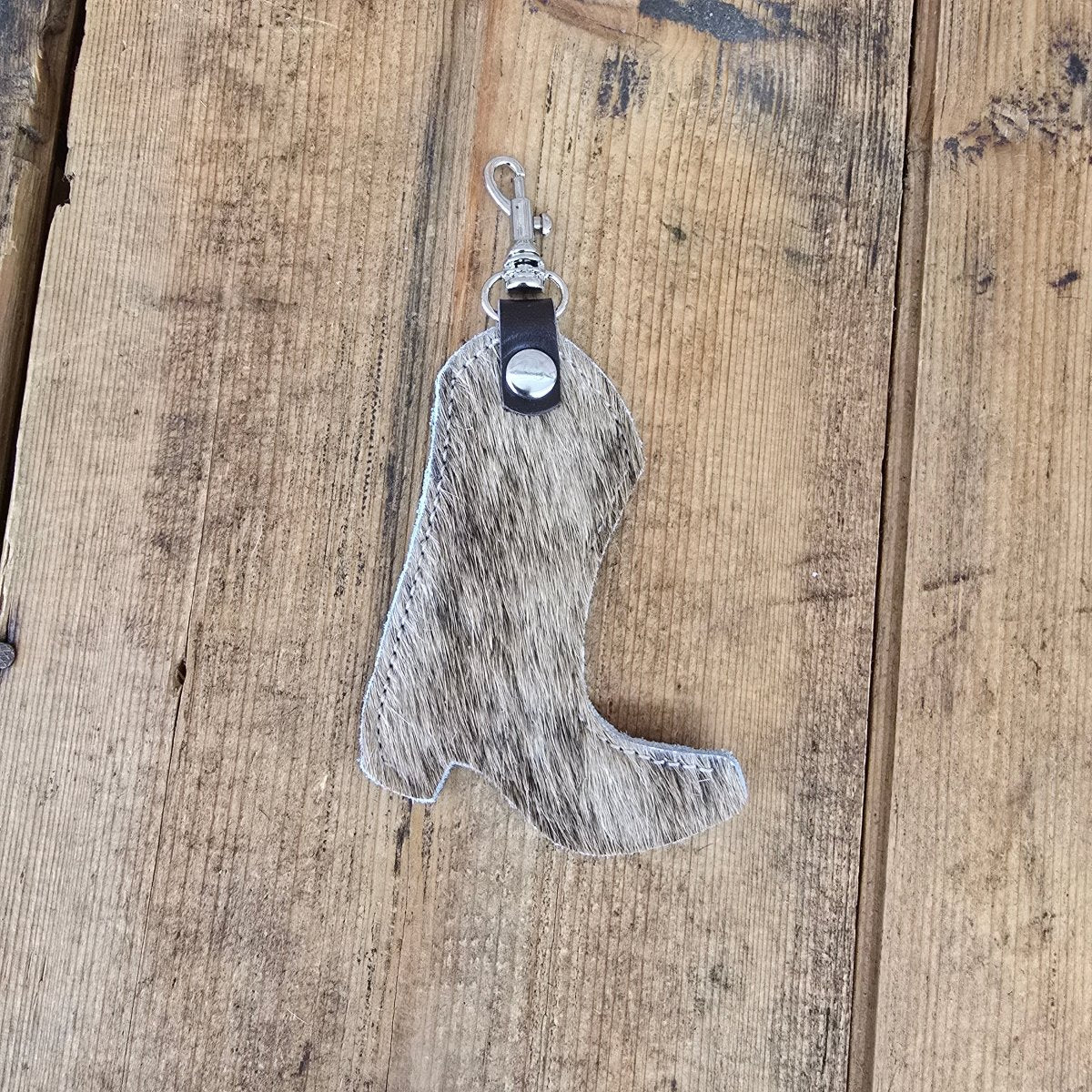 Cowhide Boot Charm (Brown Leaf Emboss) - Jill's Homestead