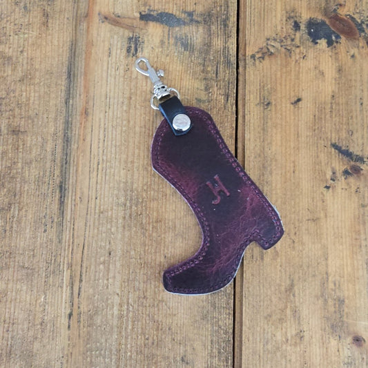 Cowhide Boot Charm (Merlot)