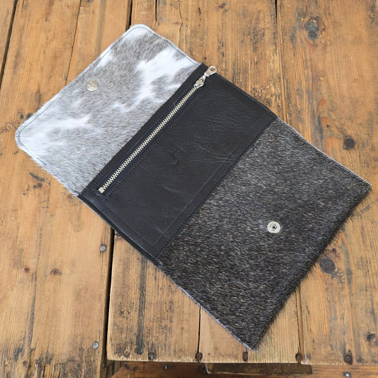 Cowhide Trifold Wallet (Black)