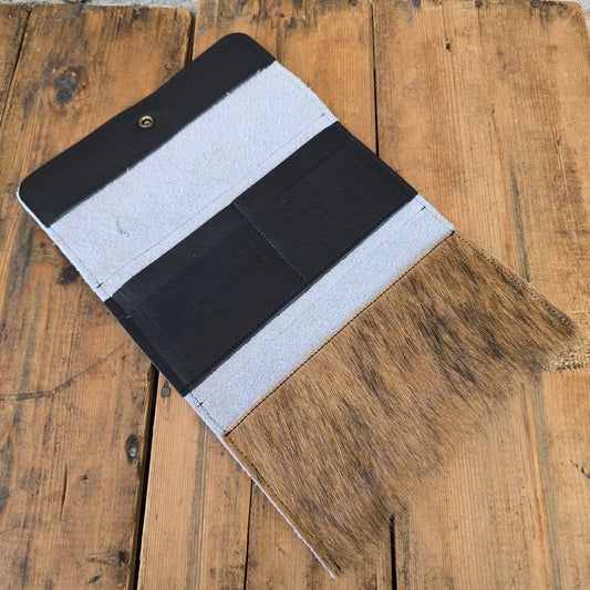 Cowhide Trifold Wallet (Black)