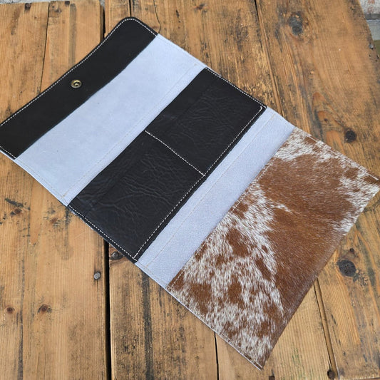 Cowhide Trifold Wallet (Black)