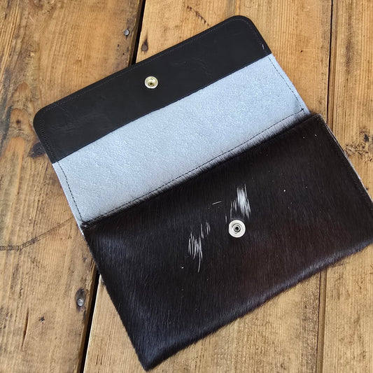 Cowhide Trifold Wallet (Black)