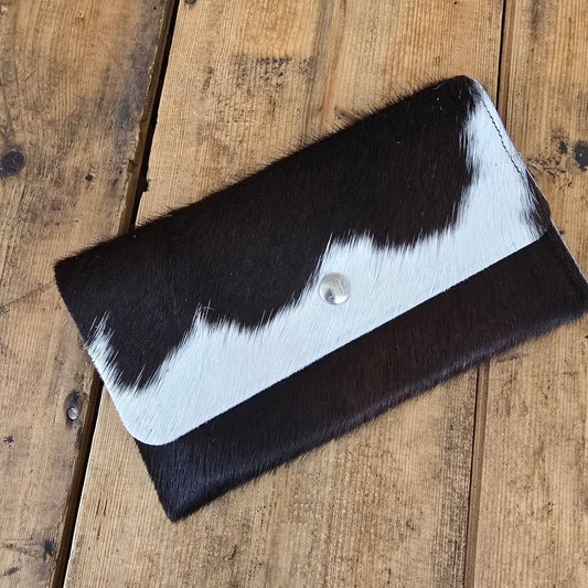 Cowhide Trifold Wallet (Black)