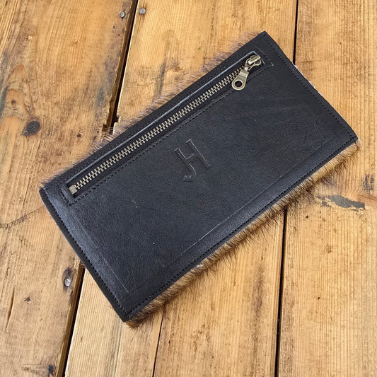 Cowhide Trifold Wallet (Black) - Jill's Homestead