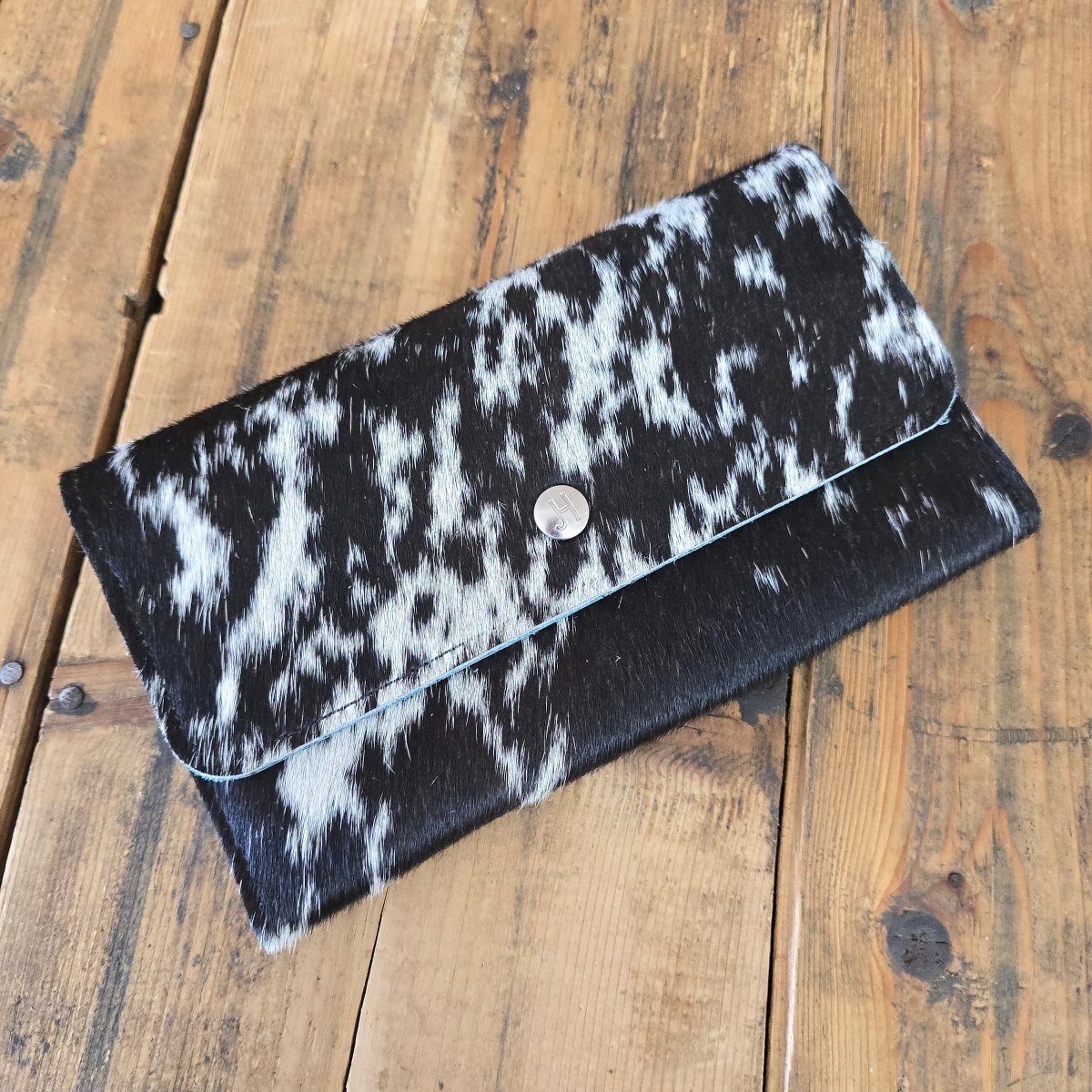 Cowhide Trifold Wallet (Mediterranean) - Jill's Homestead