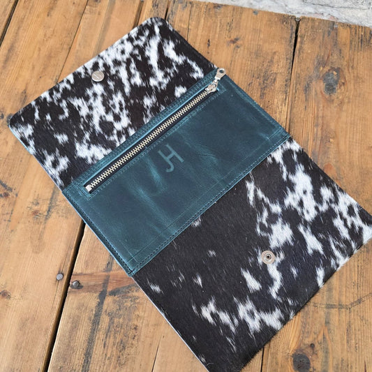 Cowhide Trifold Wallet (Mediterranean) - Jill's Homestead