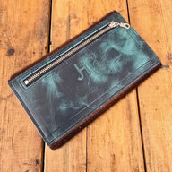 Cowhide Trifold Wallet (Mediterranean) - Jill's Homestead
