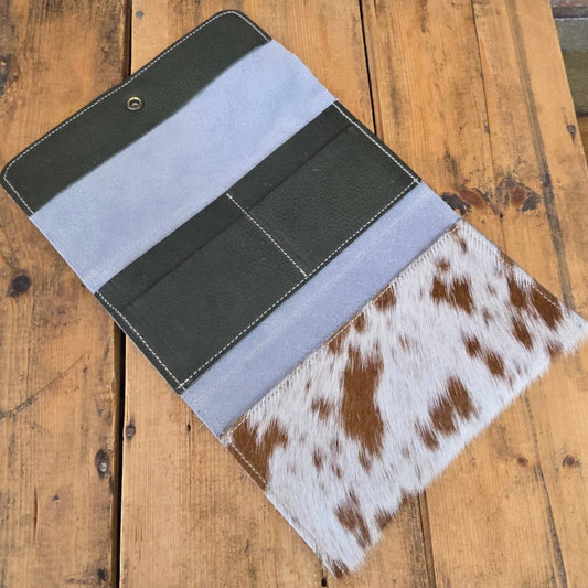 Cowhide Trifold Wallet (Moss) - Jill's Homestead
