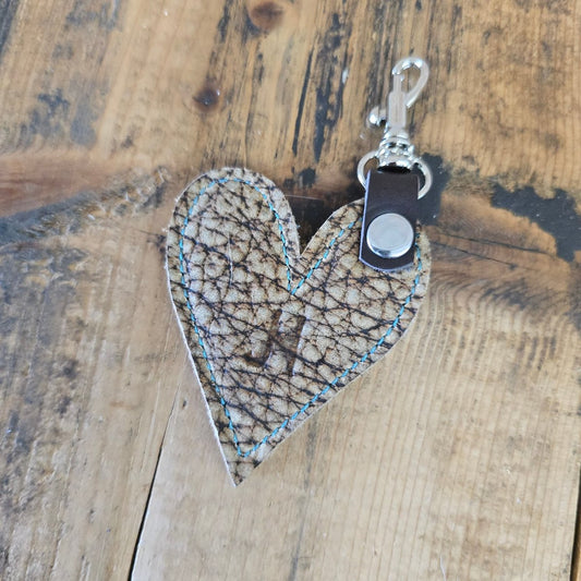 Heart Handbag Charm (Bison Tan)