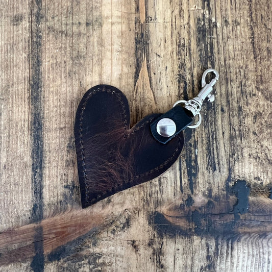 Heart Handbag Charm - Chestnut