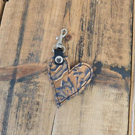Heart Handbag Charm - Copper Roses